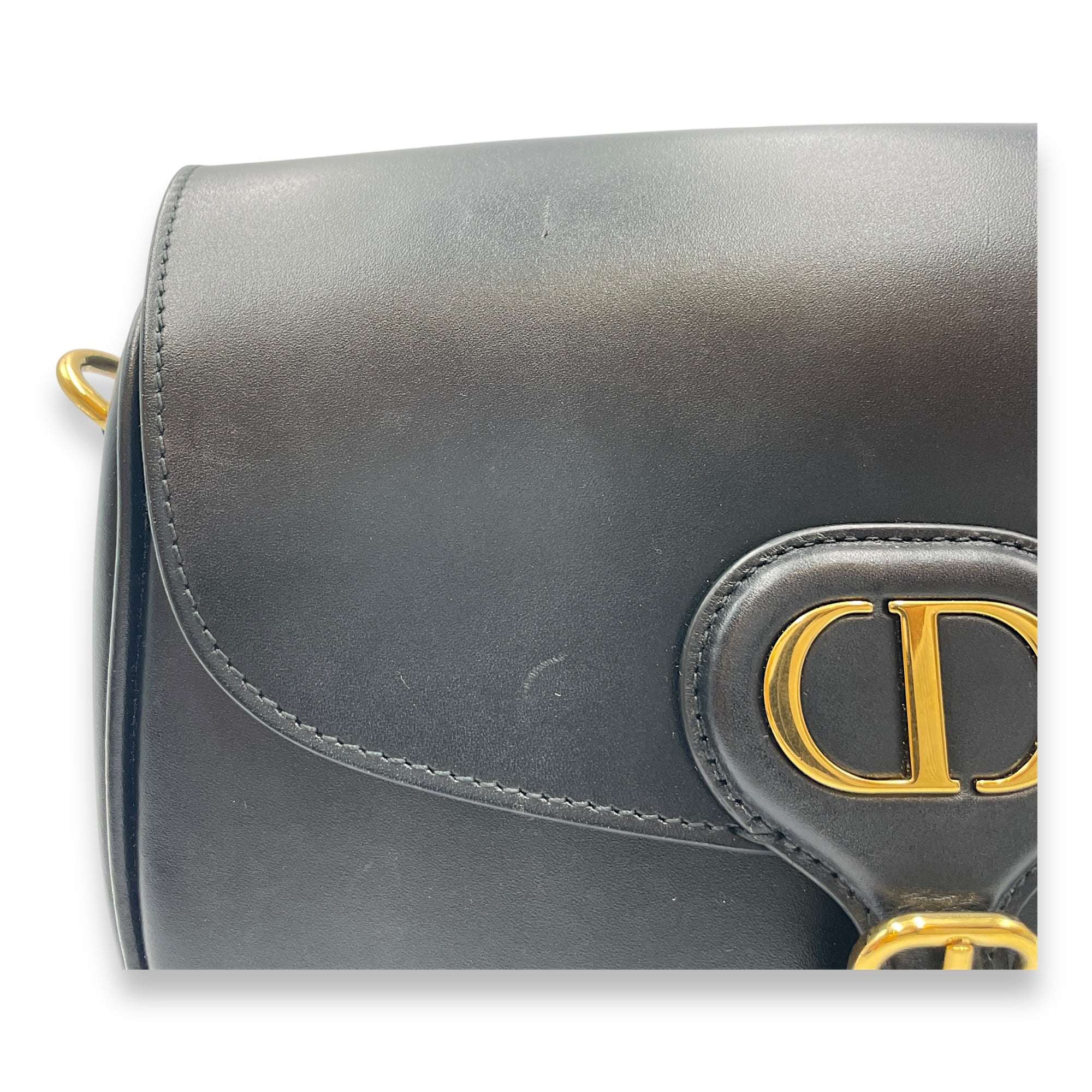 Dior Bobby Medium Black Crossbody Bag in Calfskin, Gold hardware