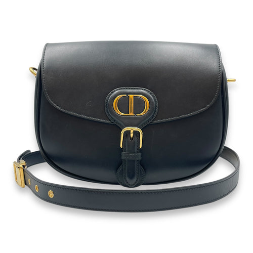 Dior Bobby Medium Black Crossbody Bag in Calfskin, Gold hardware