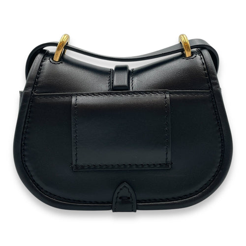 C'mon Nano Black Belt Bag in Calfskin, Gold hardware