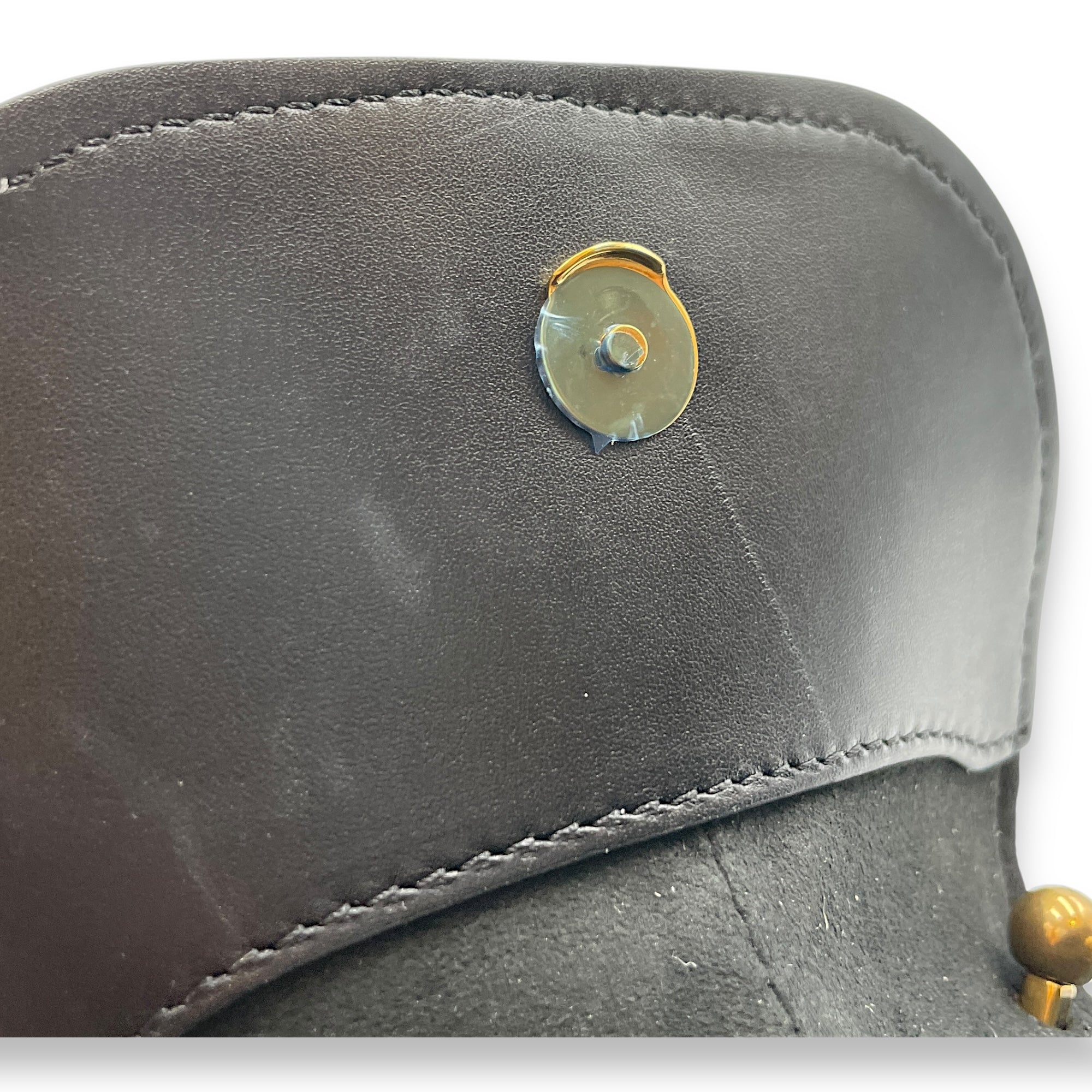 C'mon Nano Black Belt Bag in Calfskin, Gold hardware