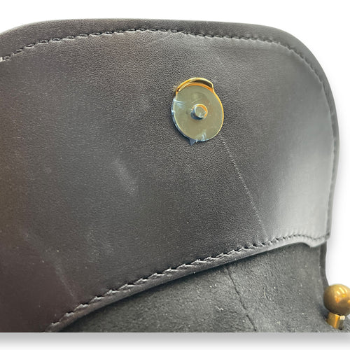 C'mon Nano Black Belt Bag in Calfskin, Gold hardware