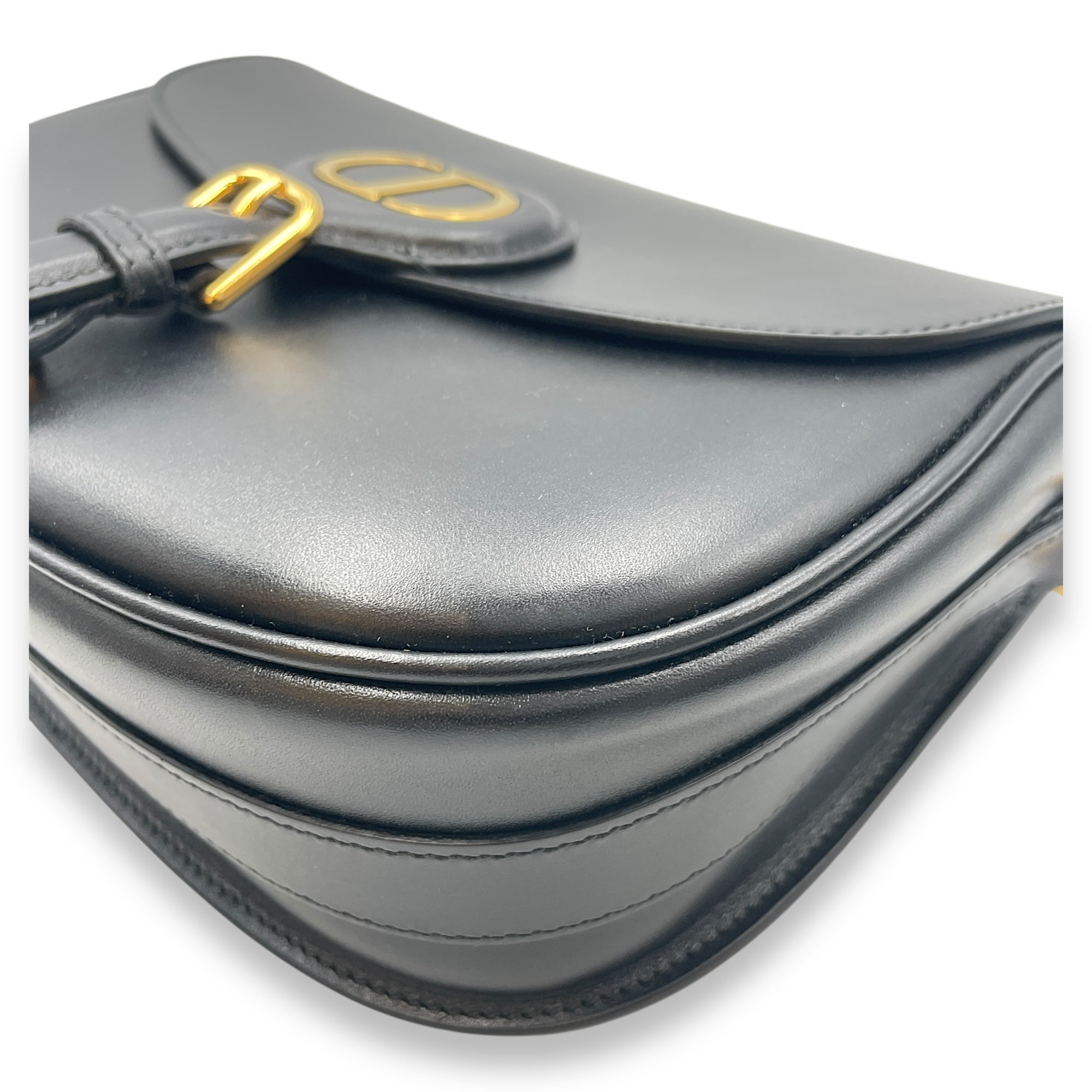 Dior Bobby Medium Black Crossbody Bag in Calfskin, Gold hardware
