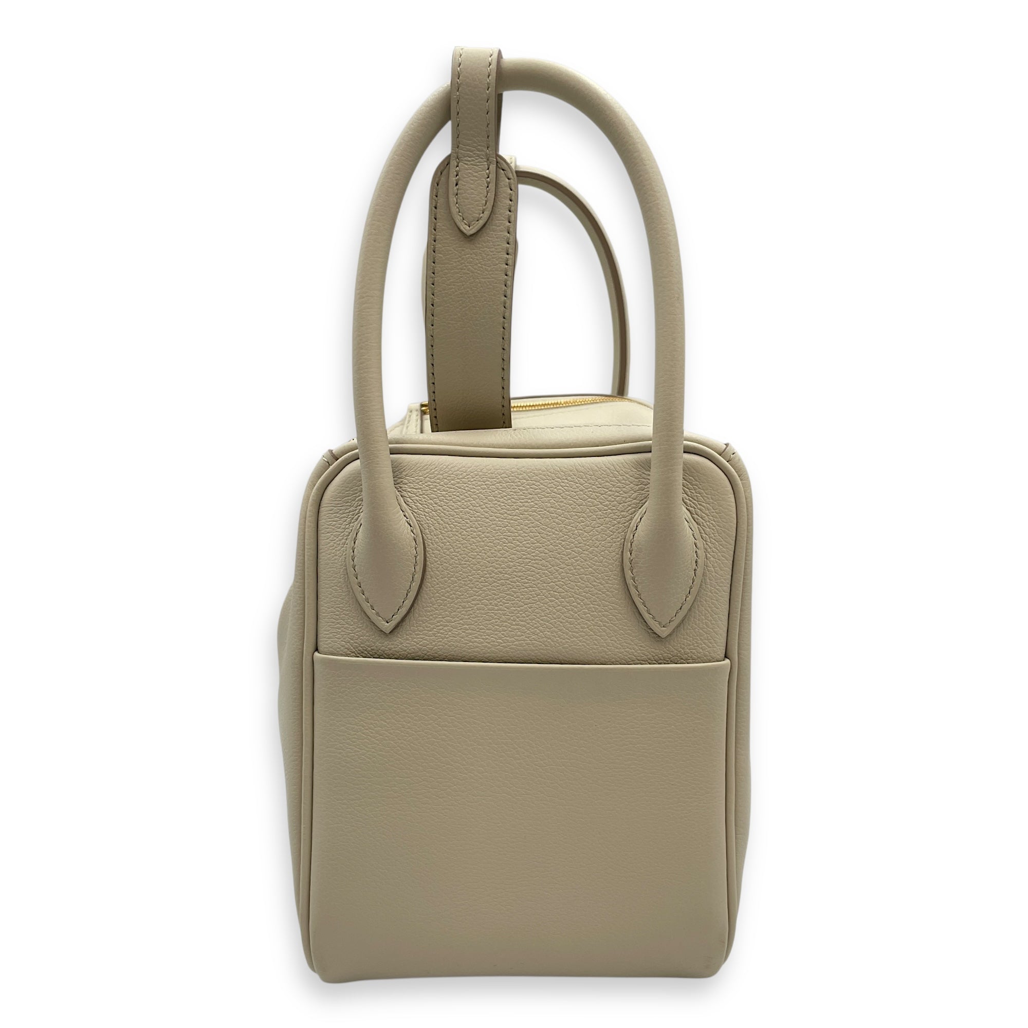 Lindy 26 Beton in Evercolor, Gold hardware