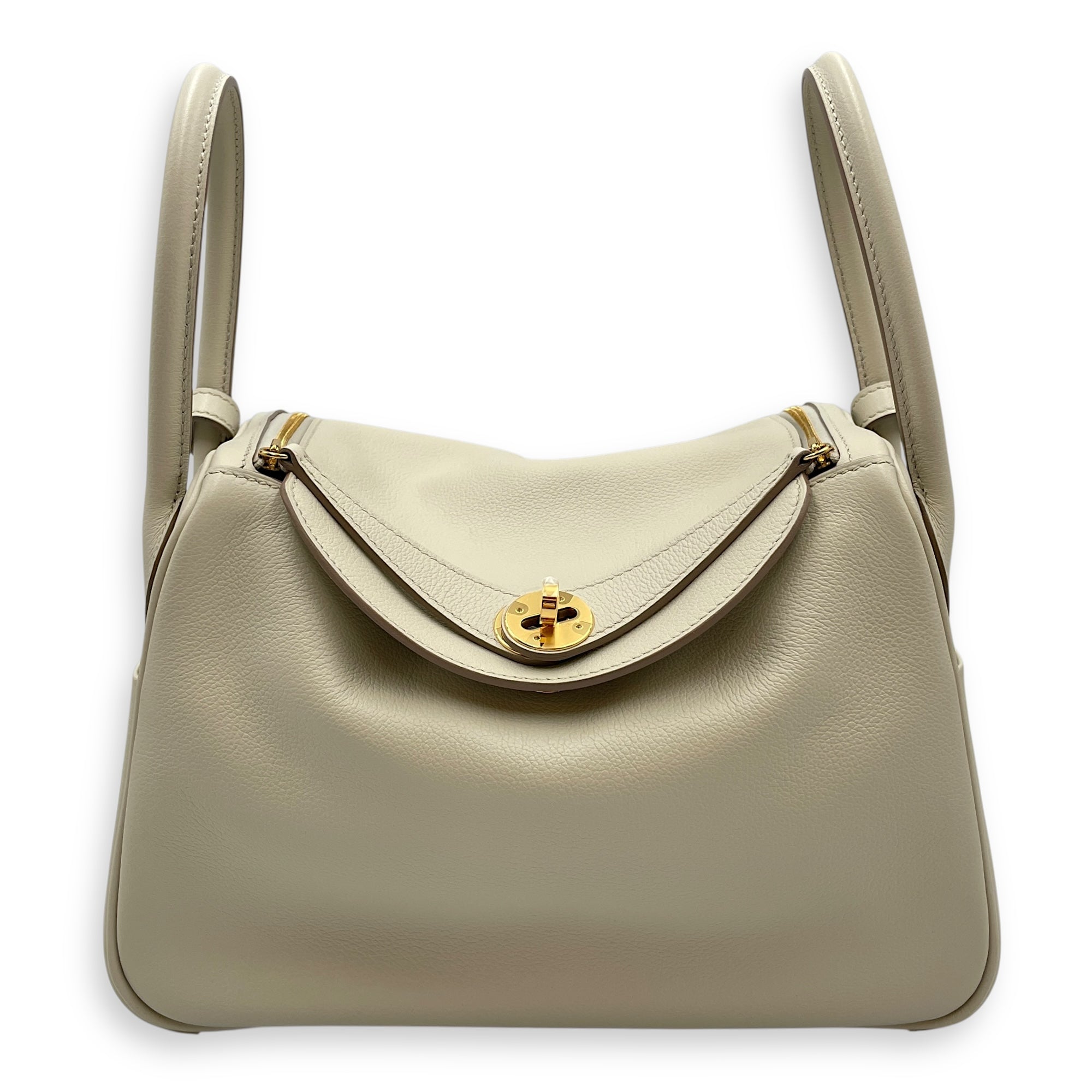 Lindy 26 Beton in Evercolor, Gold hardware