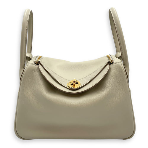 Lindy 26 Beton in Evercolor, Gold hardware