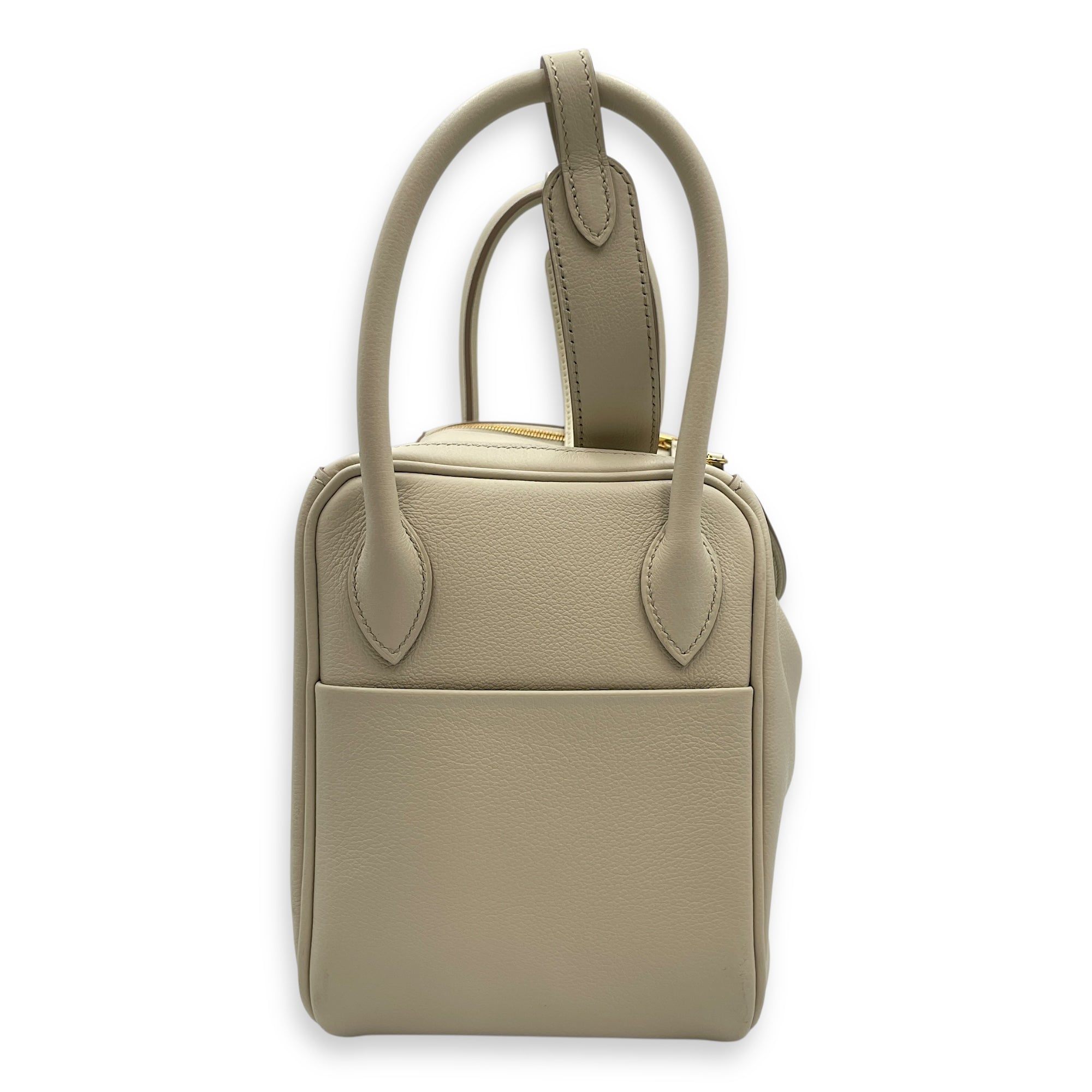 Lindy 26 Beton in Evercolor, Gold hardware