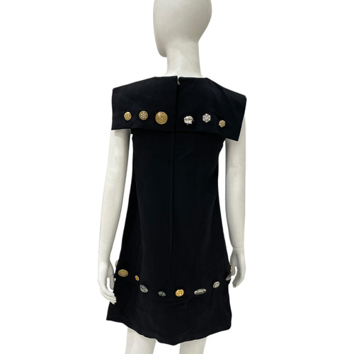 Mid Length Dress 36 Black Ready-To-Wear in Wool, Brushed Gold hardware