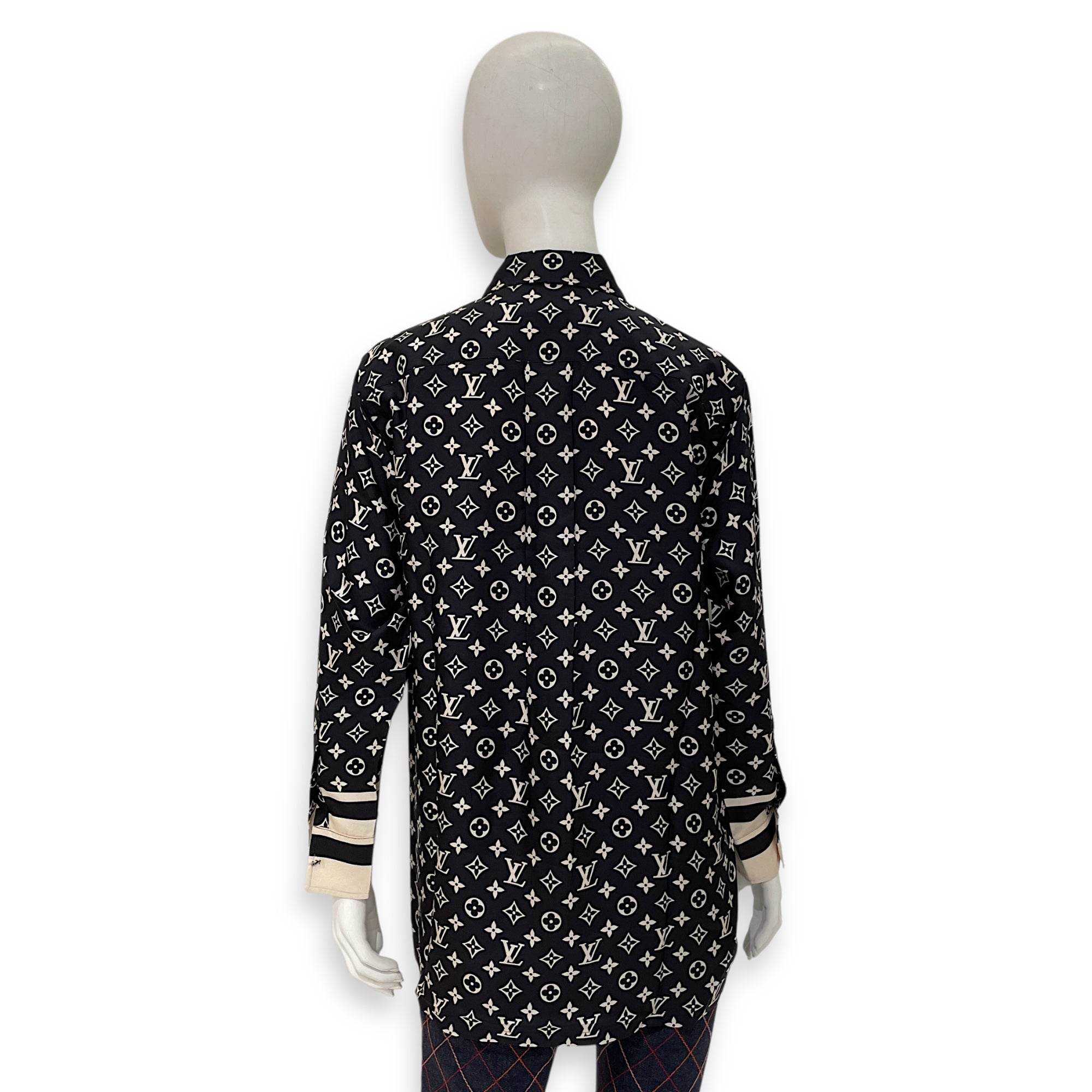 Monogram Logo All Over Long Sleeve Shirt 38 Multi-Color Ready-To-Wear