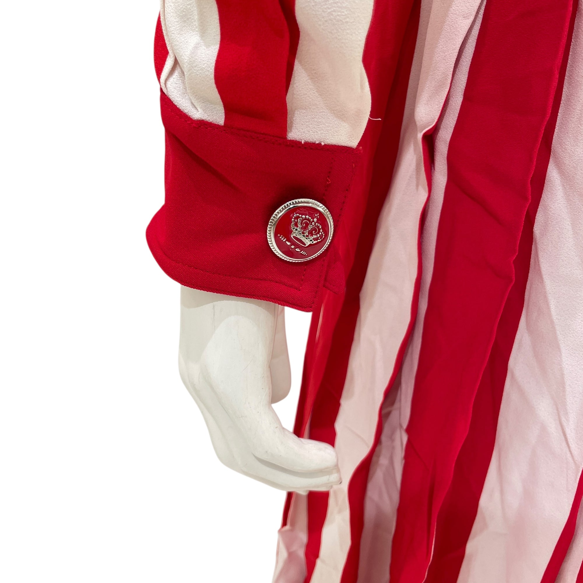 Red & White Stripes Long Dress 38 Red Ready-To-Wear in Viscose