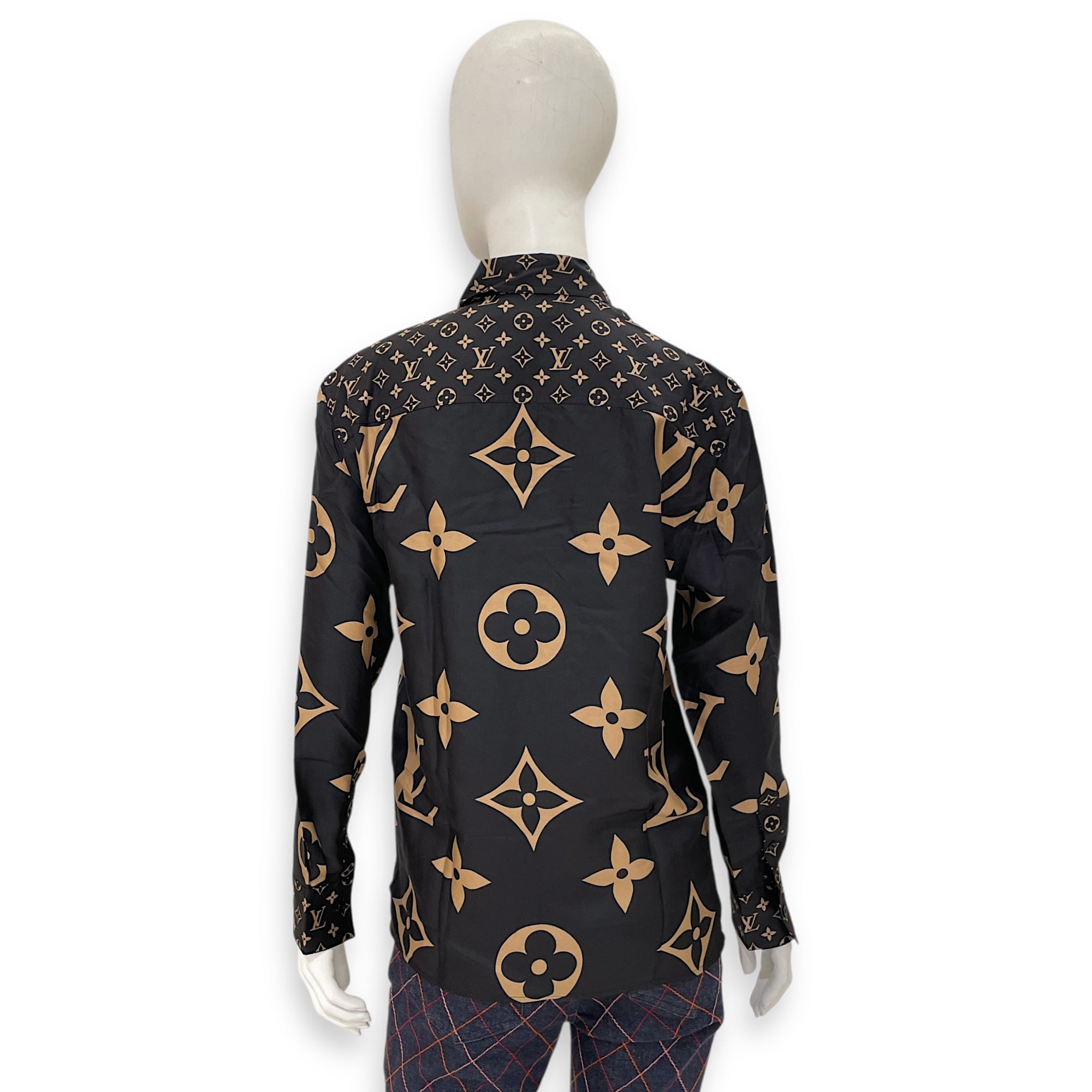 Monogram Logo All Over Long Sleeve Shirt 38 Multi-Color Ready-To-Wear
