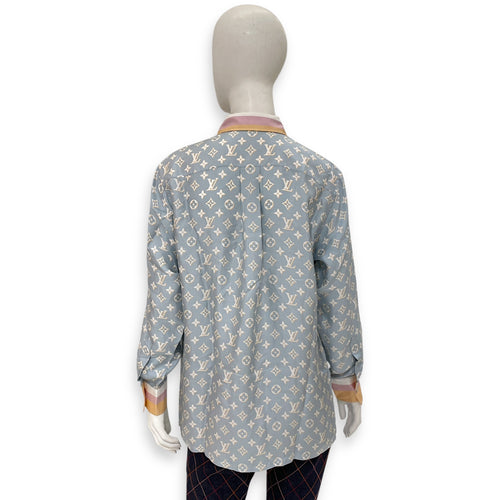 3D Monogram Print Point Collar Long Sleeved Shirt 36 Multi-Color Ready-To-Wear