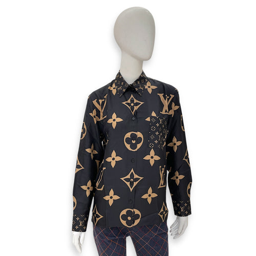 Monogram Logo All Over Long Sleeve Shirt 38 Multi-Color Ready-To-Wear