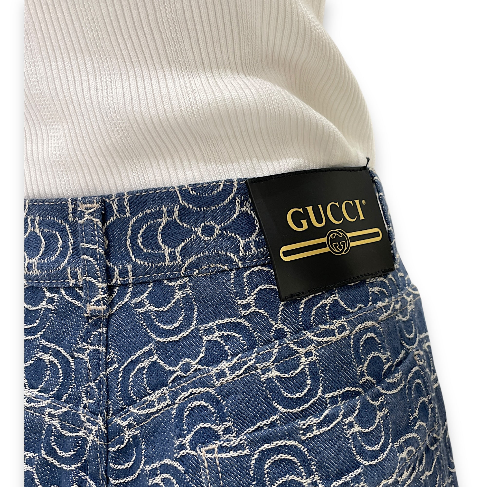 Horsebit Jacquard 24 Blue Jeans in Denim
