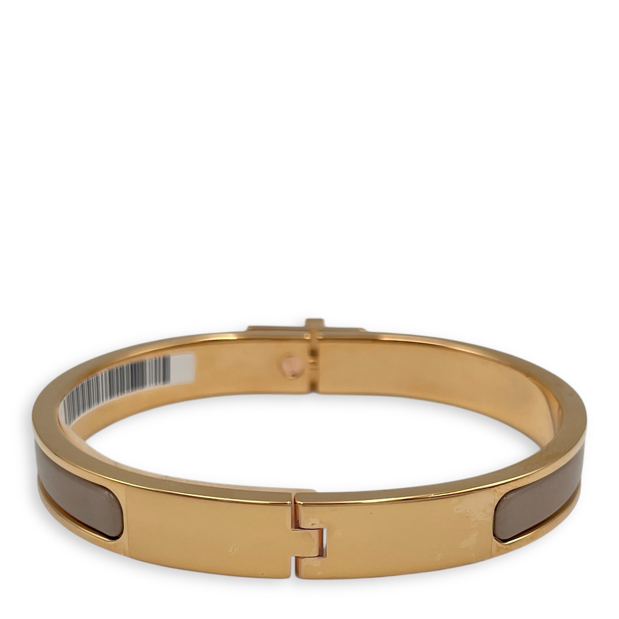 Mini Clic Kelly PM Marron Glace Bracelet , Rose Gold hardware