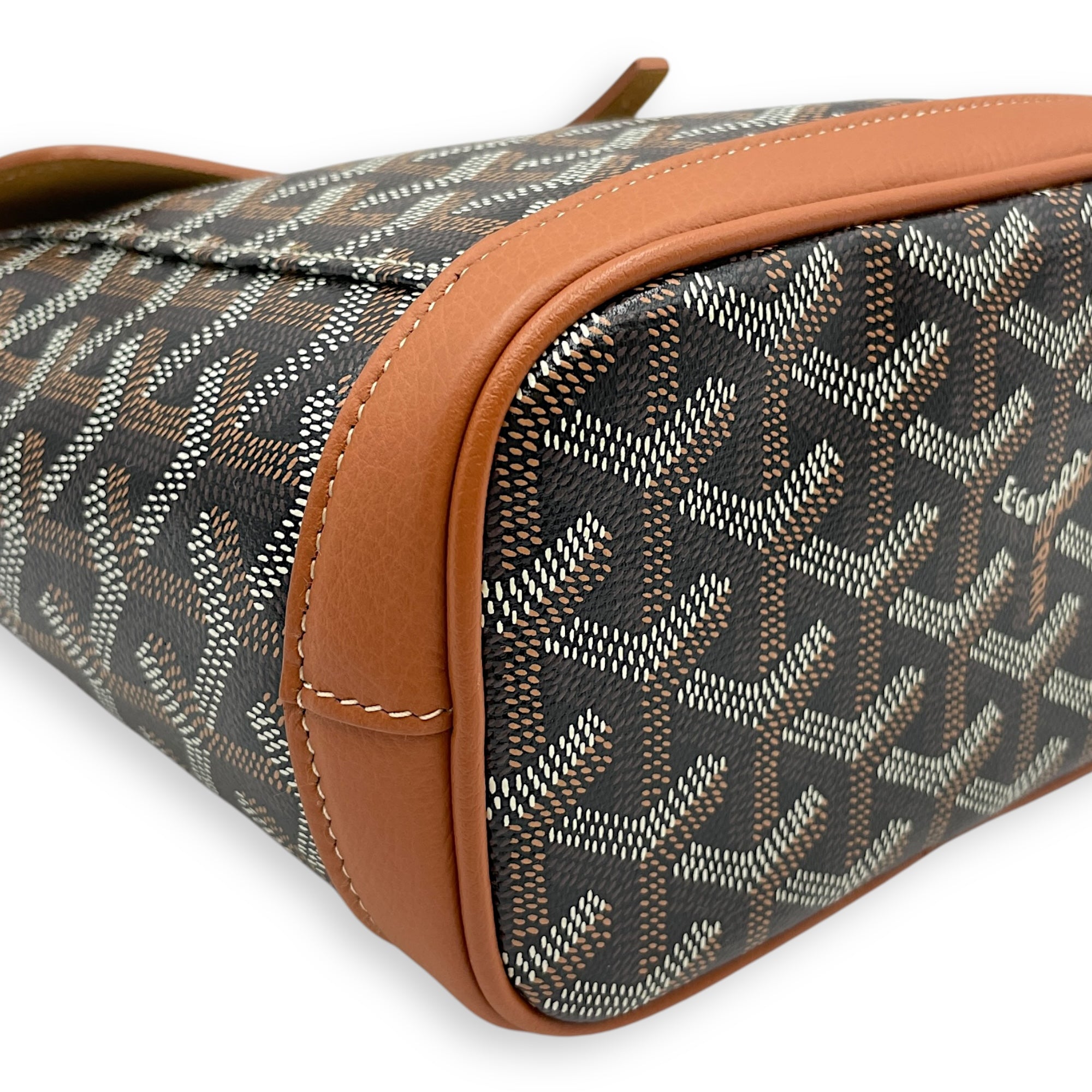 Le Sac Alpin Mini Brown BackPack in Canvas, Silver hardware