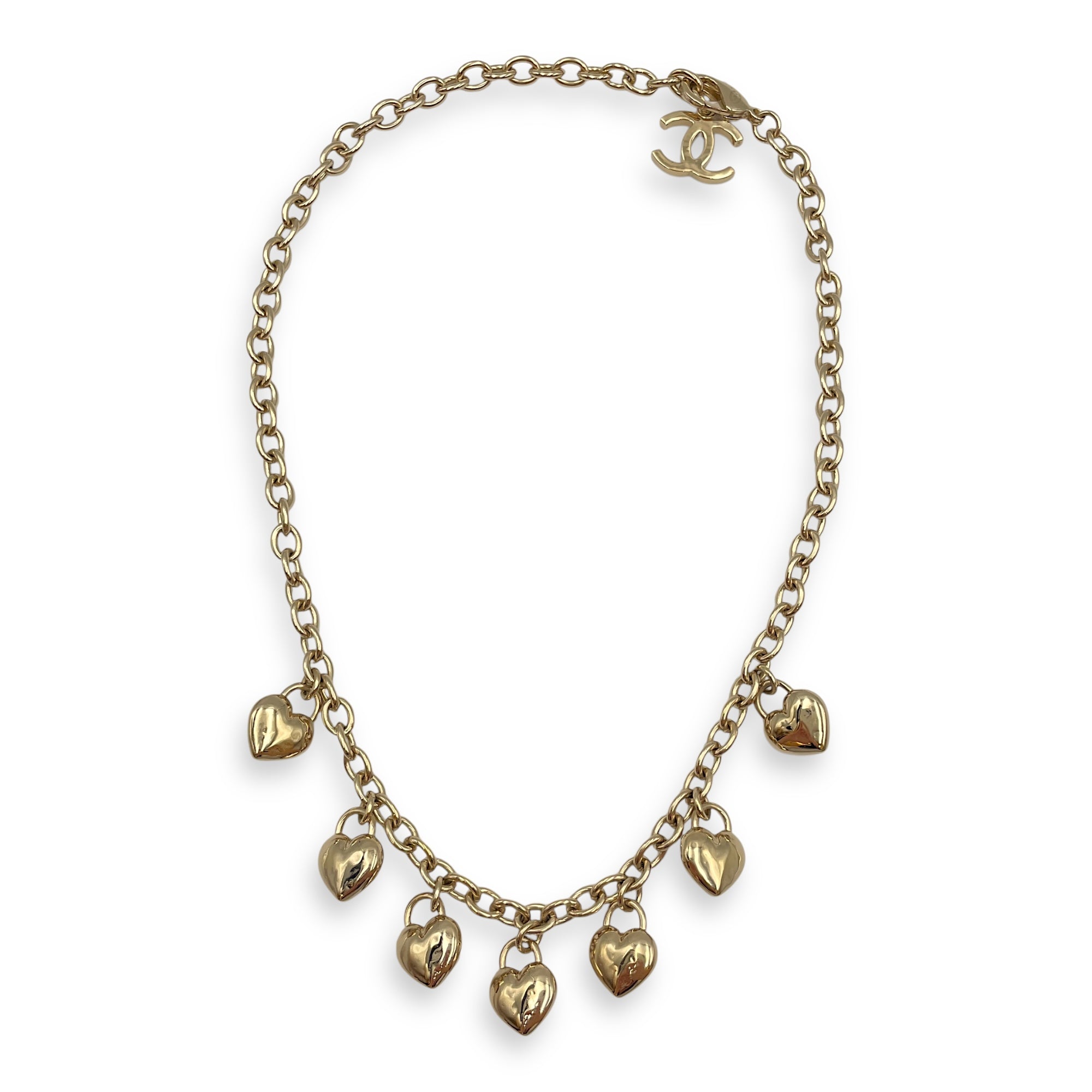 Heart Charm Gold Hardware Necklace