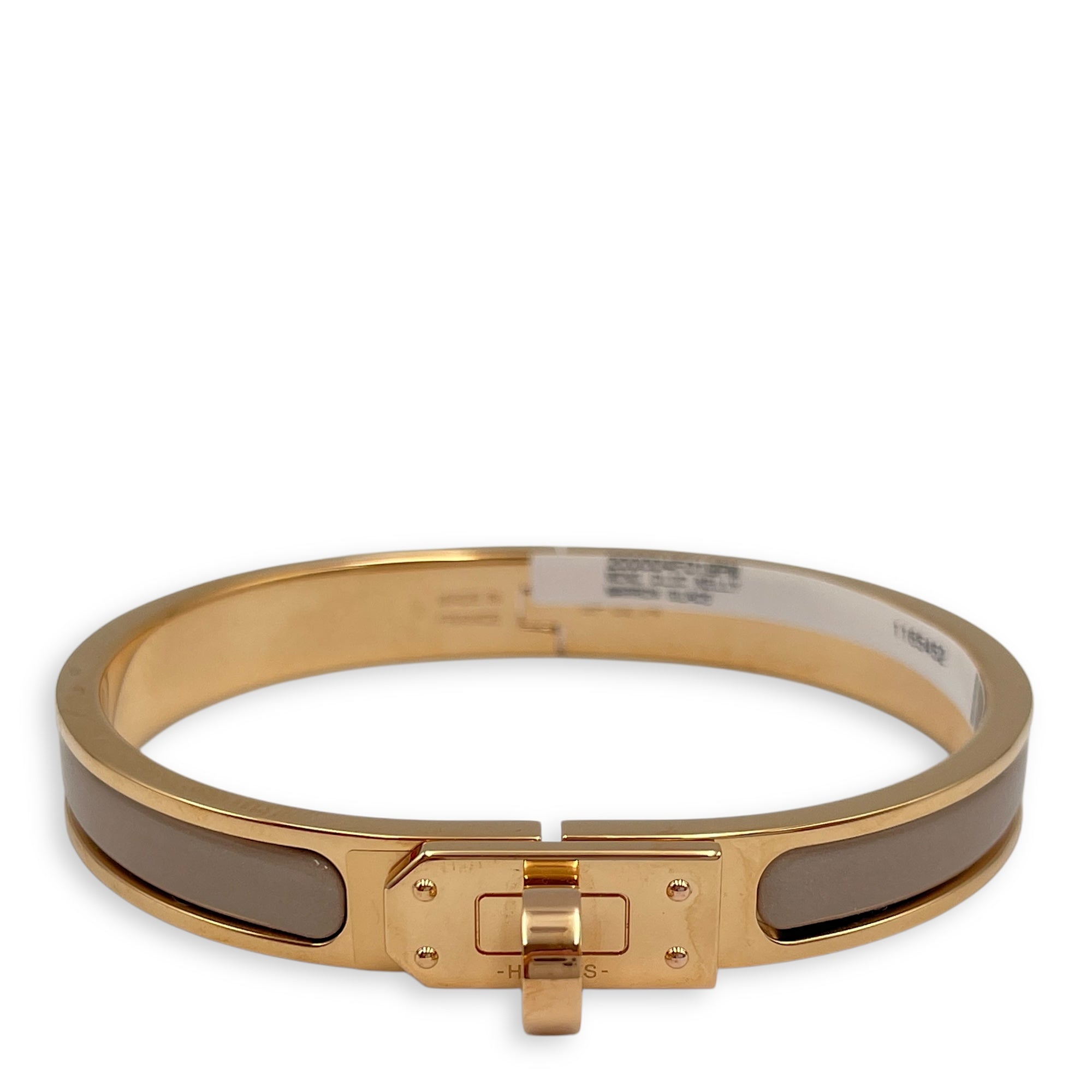 Mini Clic Kelly PM Marron Glace Bracelet , Rose Gold hardware