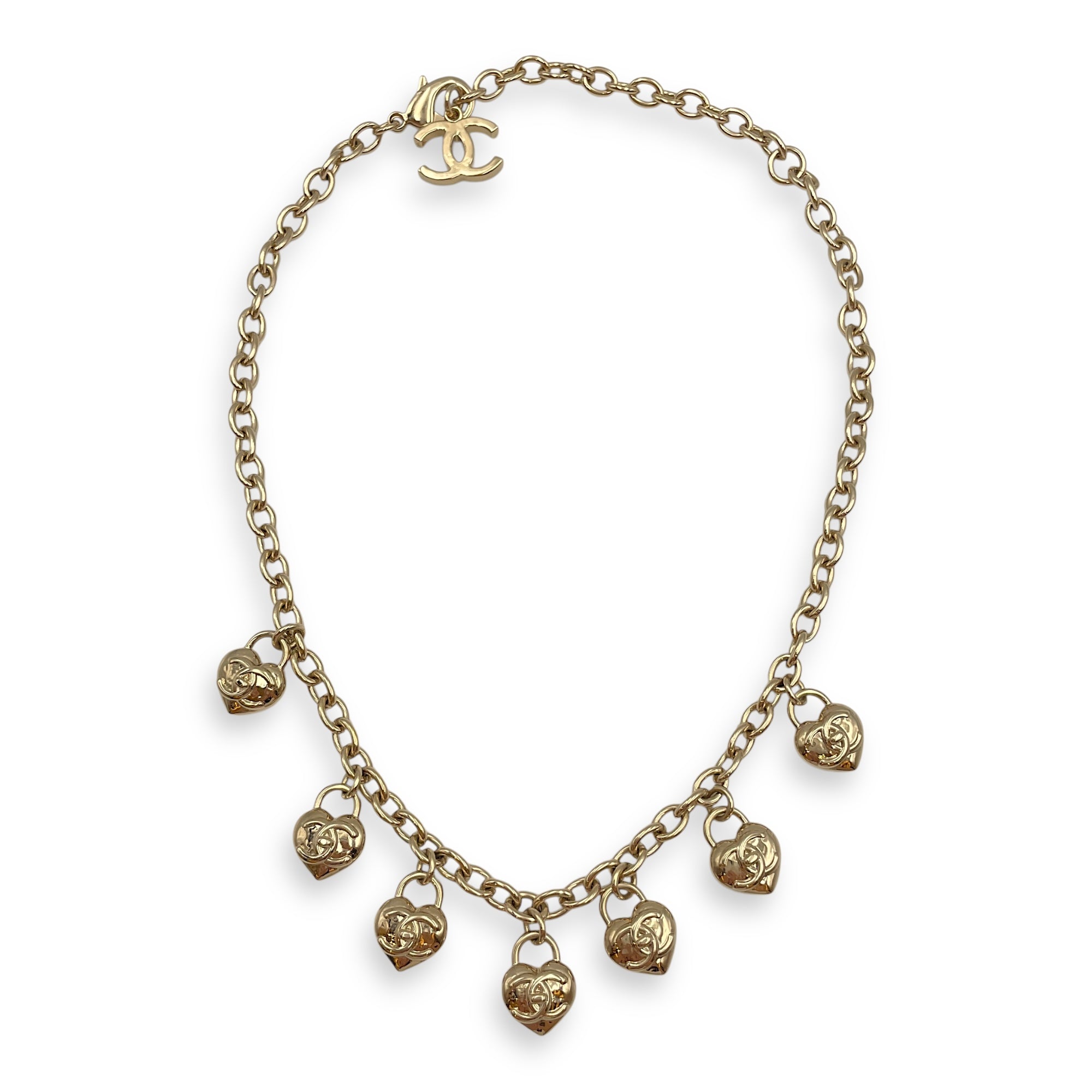 Heart Charm Gold Hardware Necklace