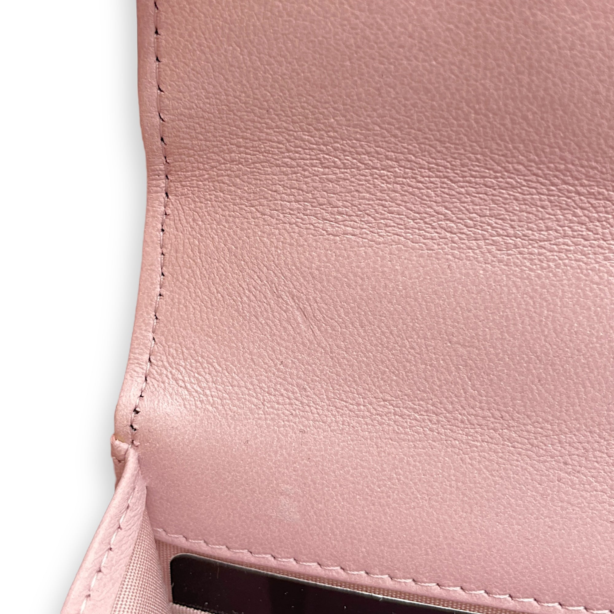 CC Pink Wallet on Chain in Lambskin, Tri-tone hardware hardware