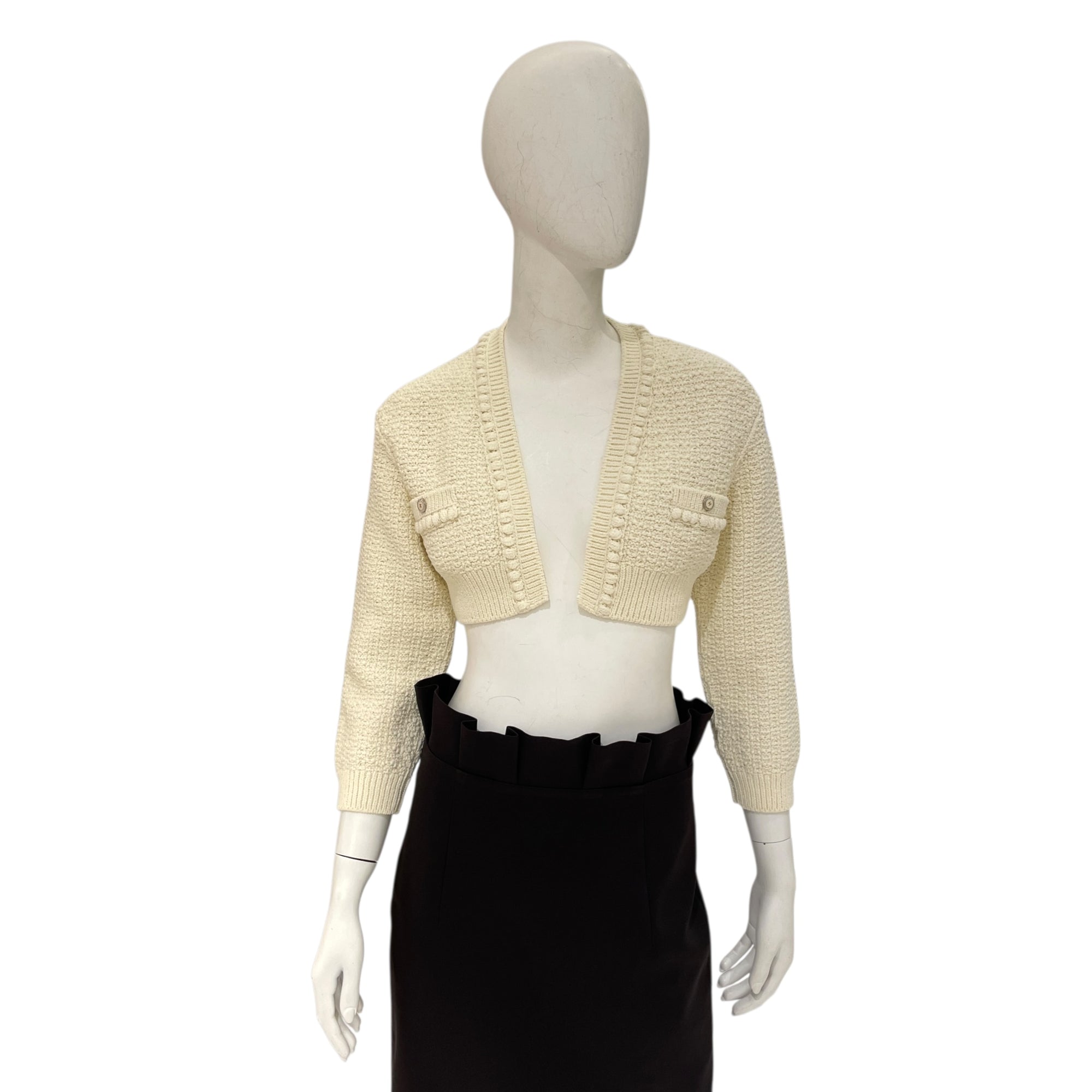 22S Cardigan Cotton 34 White Ready-To-Wear