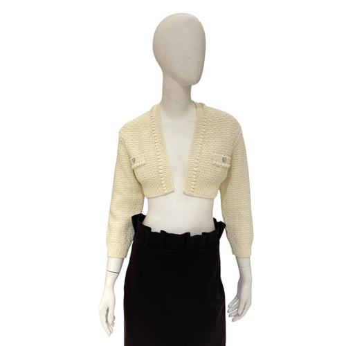 22S Cardigan Cotton 34 White Ready-To-Wear