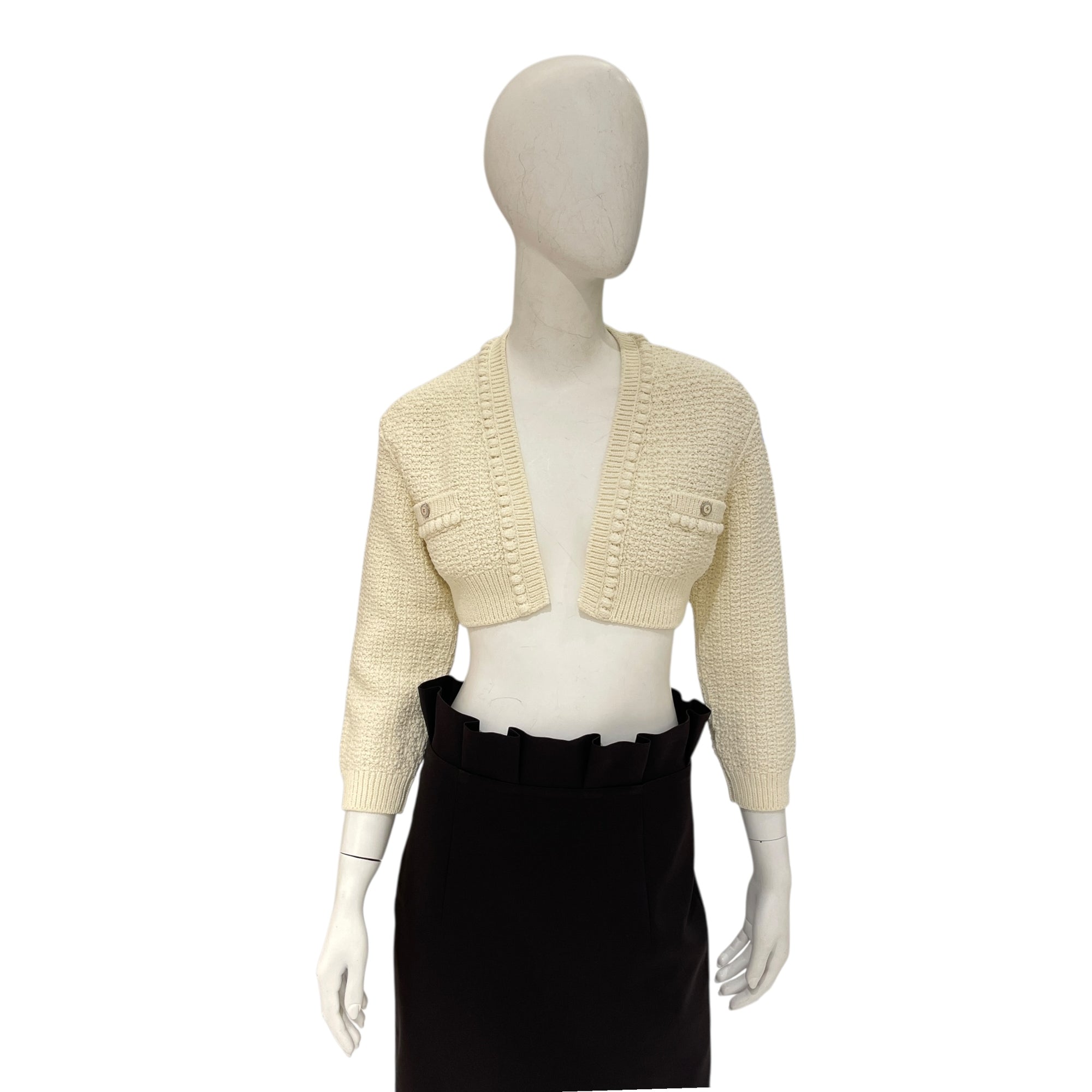 22S Cardigan Cotton 34 White Ready-To-Wear