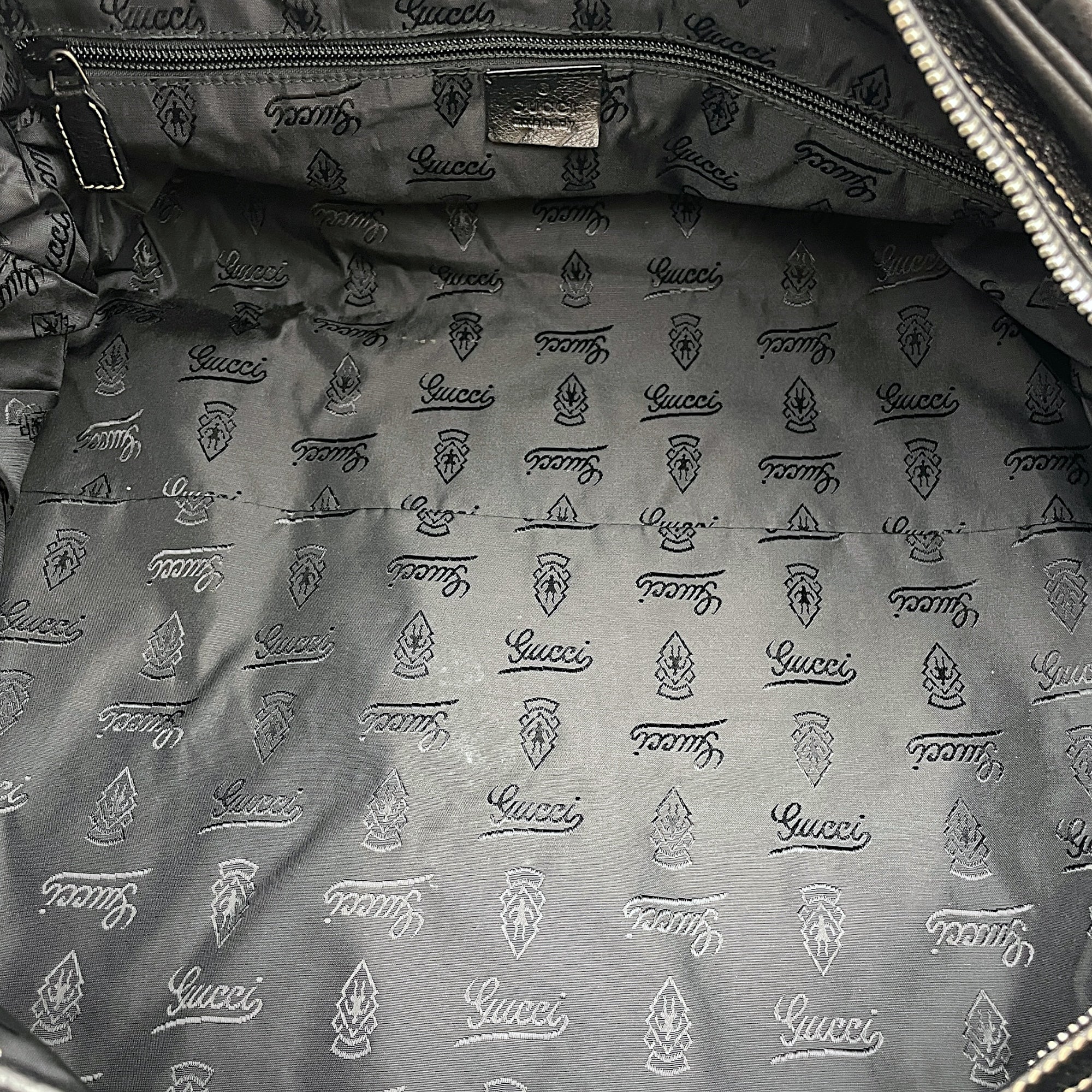 Duffle Black Bag in Calfskin, Silver hardware