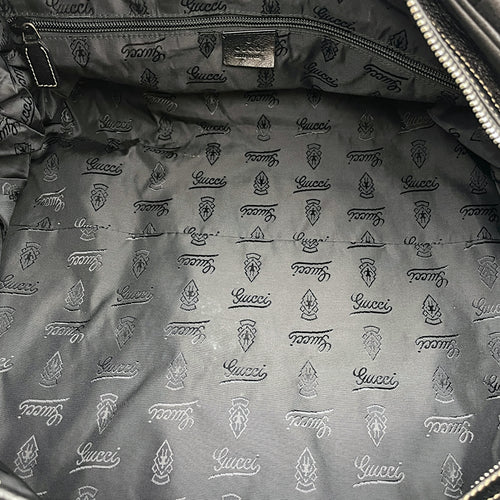 Duffle Black Bag in Calfskin, Silver hardware