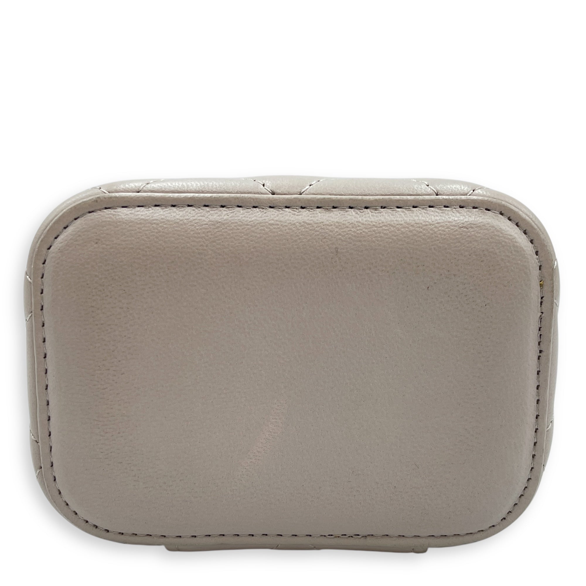 CC Mini Grey Vanity Bag in Lambskin, Gold hardware