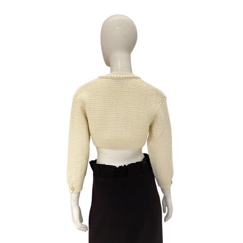 22S Cardigan Cotton 34 White Ready-To-Wear