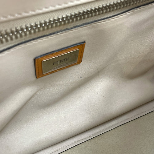 Peekaboo Medium Yellow Shoulder Bag in Calfskin, Silver hardware