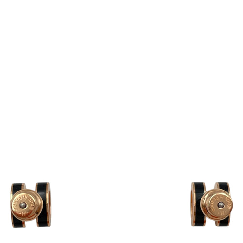 Pop H Mini Black Earrings, Rose Gold hardware