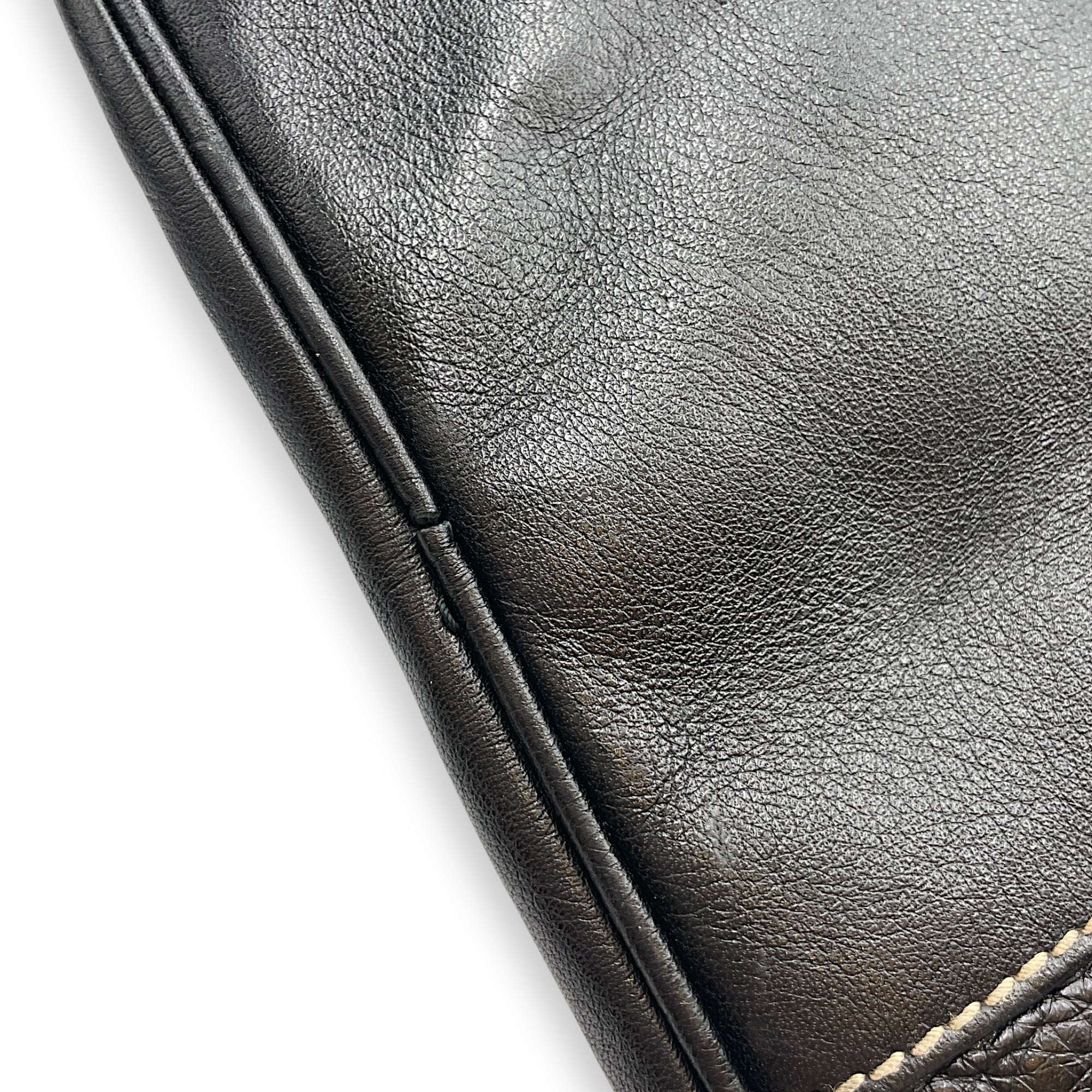 Duffle Black Bag in Calfskin, Silver hardware
