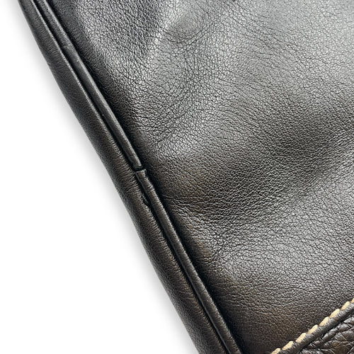 Duffle Black Bag in Calfskin, Silver hardware