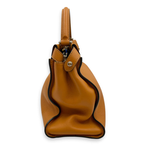 Peekaboo Medium Yellow Shoulder Bag in Calfskin, Silver hardware