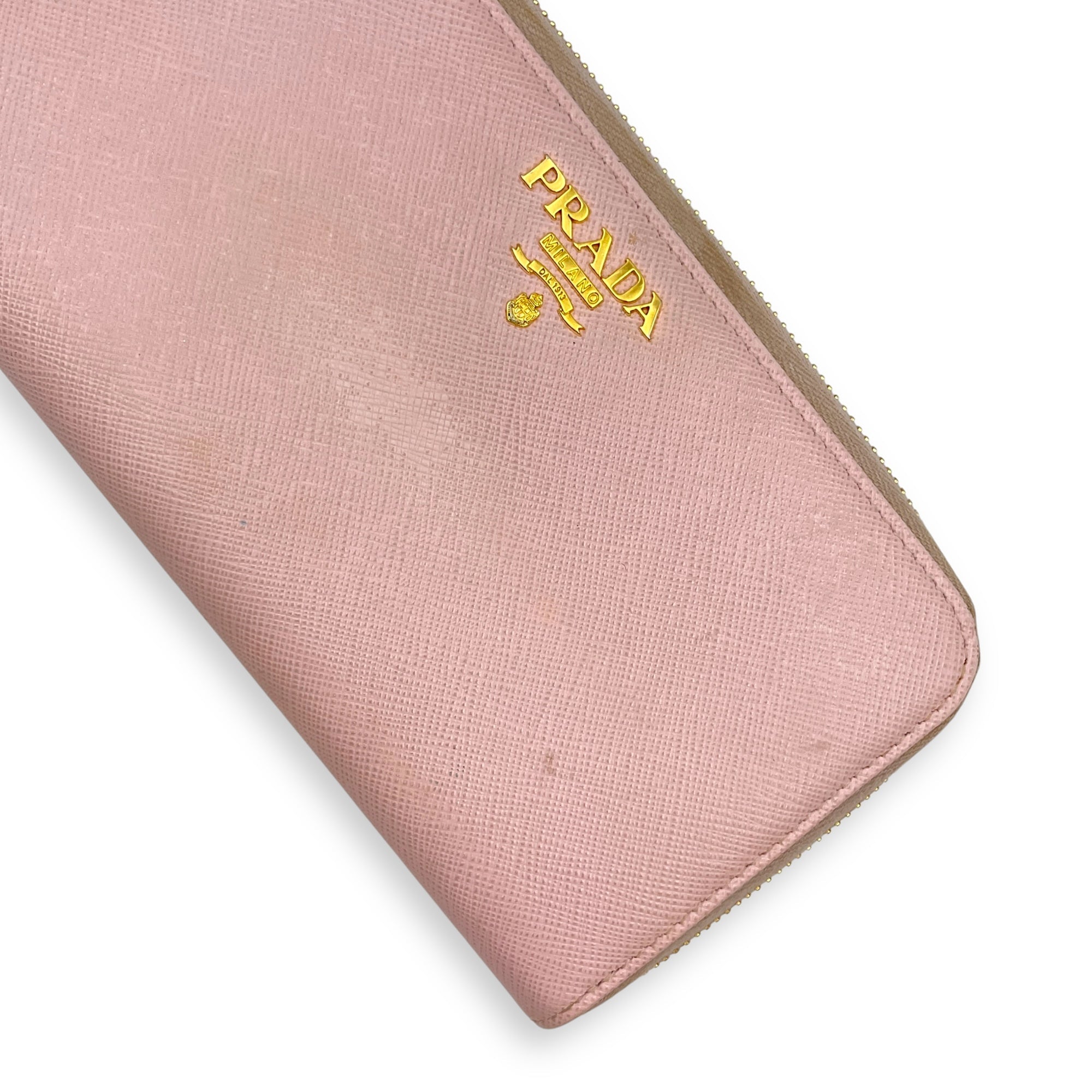 Zippy Long  Pale Pink  Wallet in Saffiano Leather Gold hardware CL2509-15420 9