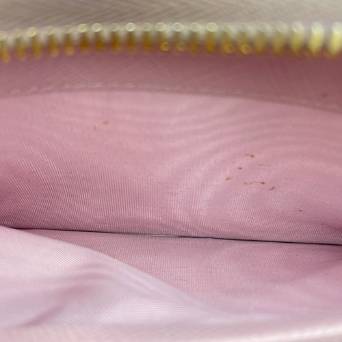 Zippy Long Pale Pink Wallet in Saffiano Leather, Gold hardware