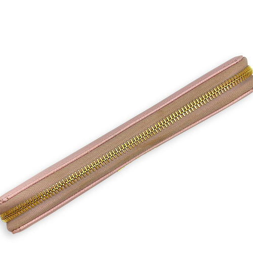 Zippy Long  Pale Pink  Wallet in Saffiano Leather Gold hardware CL2509-15420 10