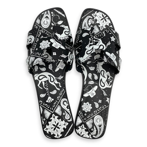 Oran 38.5 Black Sandals in Calfskin