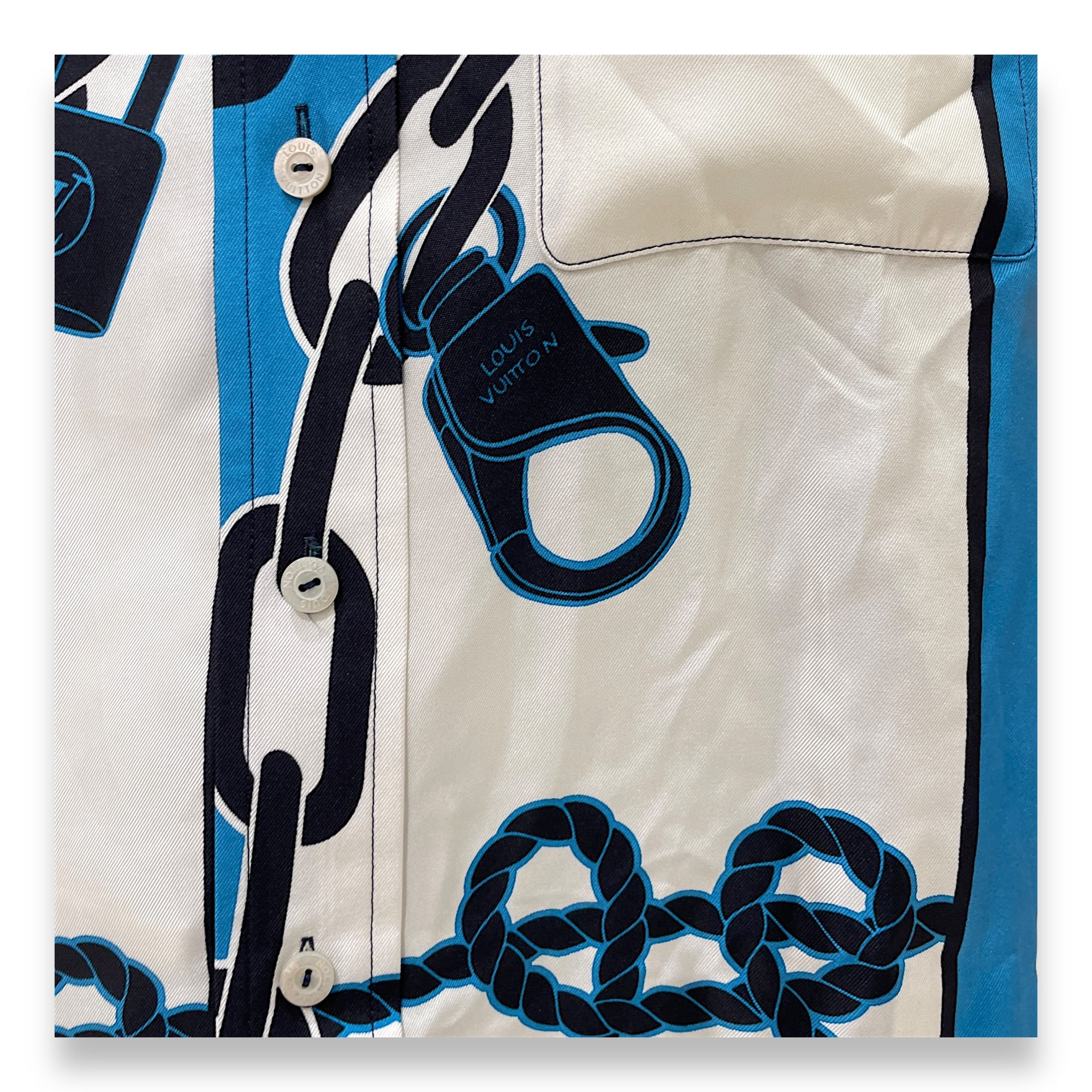 Lock & Chain Printed Shirt 34 Multi-Colour Ready-To-Wear in Silk