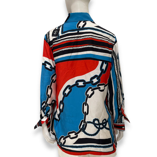 Lock & Chain Printed Shirt 34 Multi-Colour Ready-To-Wear in Silk