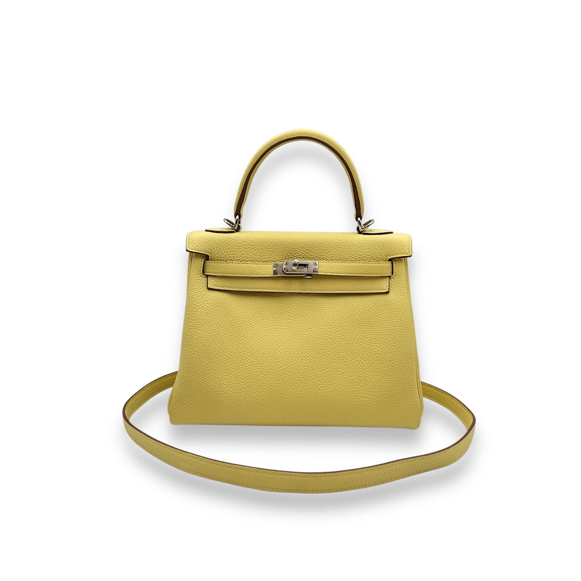 Kelly 25 Jaune Poussin in Togo, Palladium hardware