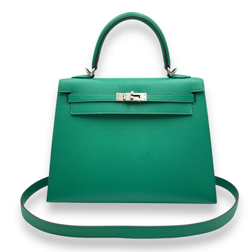 Sellier Kelly 25 Vert Jade in Epsom, Palladium hardware