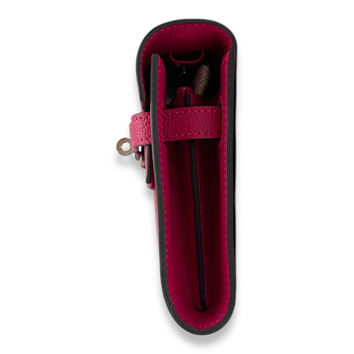 Kelly To Go Rose Mexico Crossbody Bag in Chevre Mysore, Palladium hardware