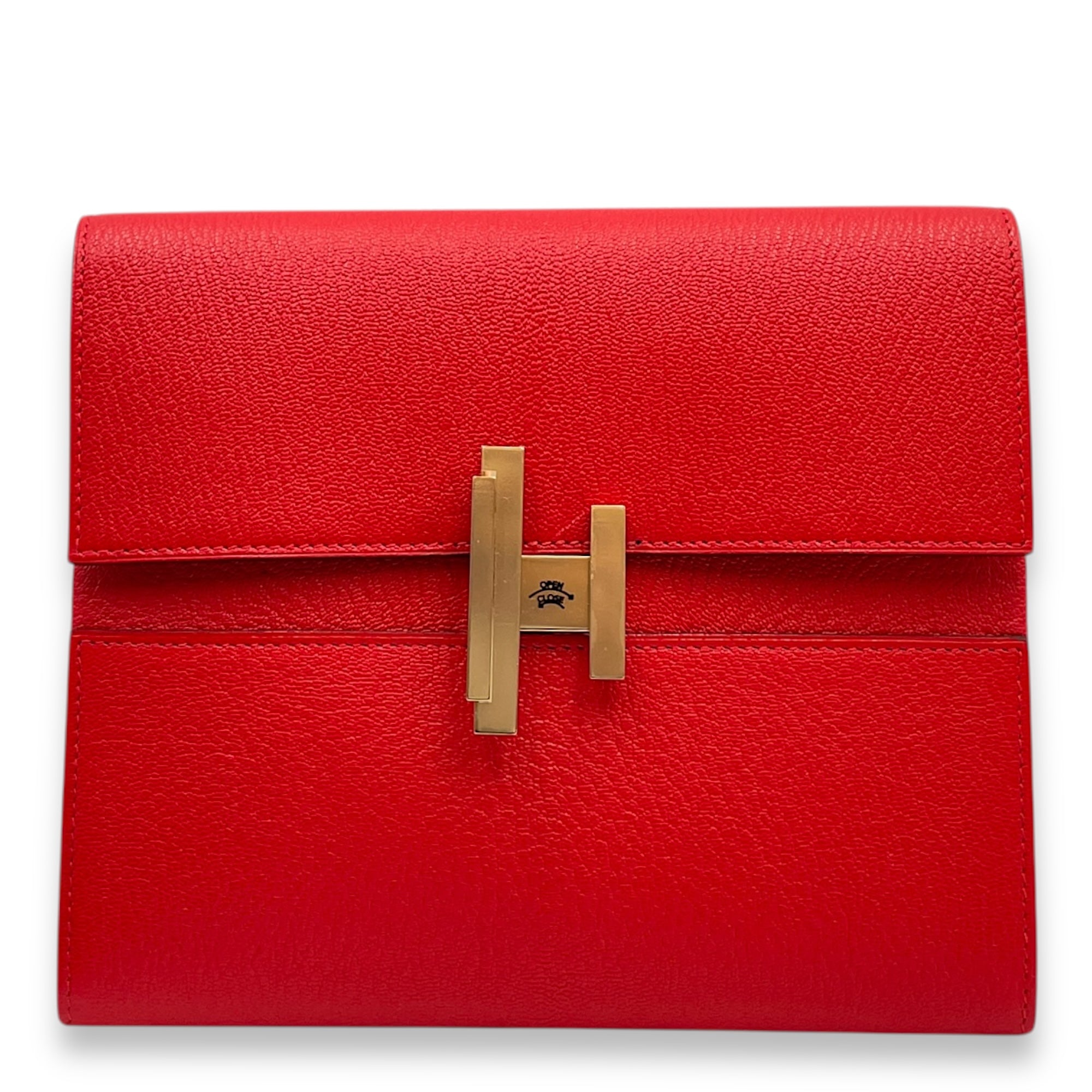 Cinhetic to Go Rouge De Coeur Crossbody Bag in Chevre Mysore, Permabrass hardware