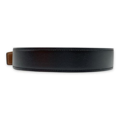 H Au Carre 32mm x 90cm Black/Gold Belt Kit in Box/Togo, Palladium hardware
