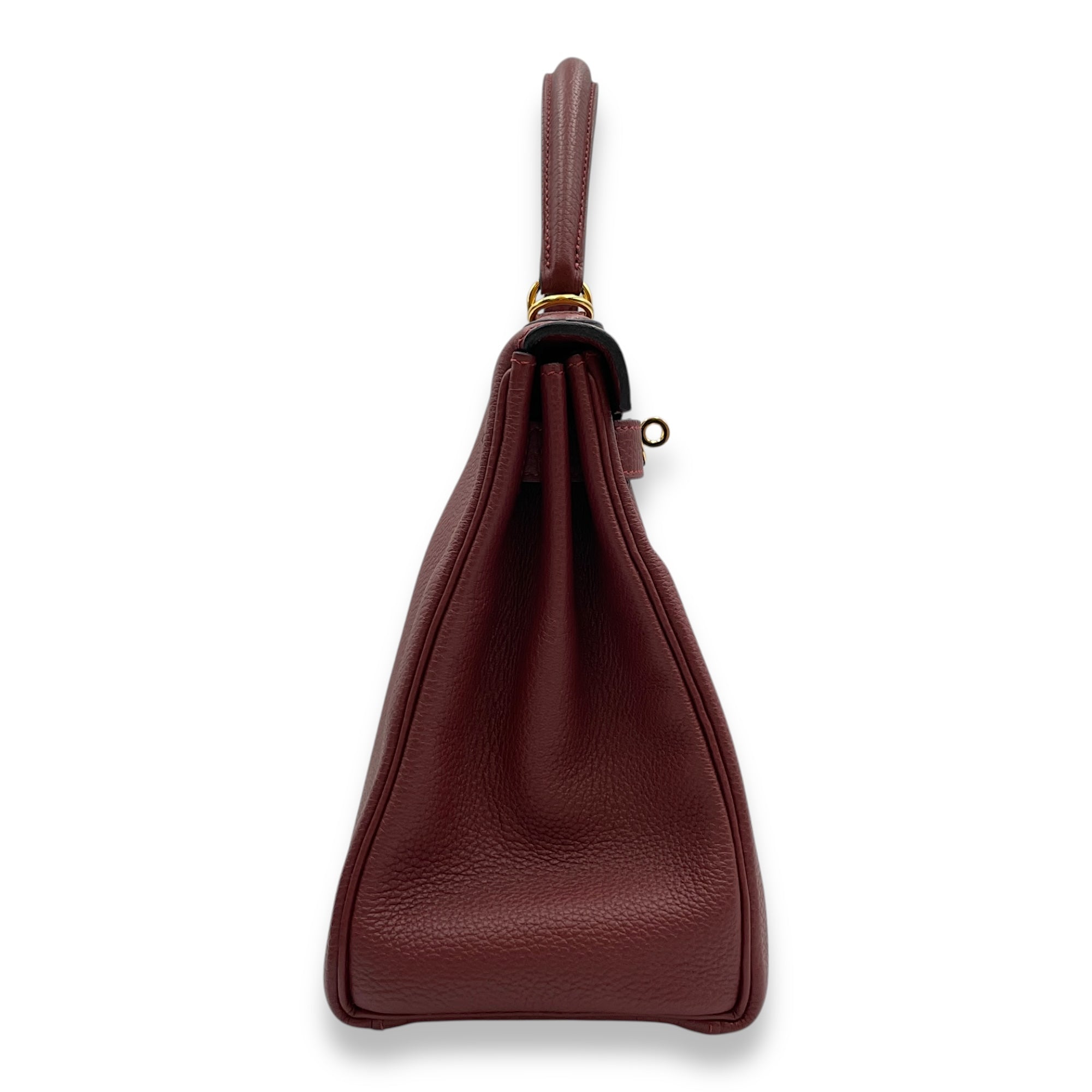 Kelly 28 Rouge H in Togo, Gold hardware