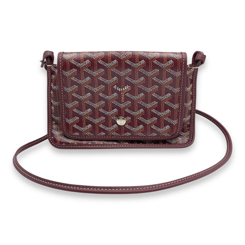 Plummet Pocket Wallet Red Crossbody Bag in Canvas, Silver hardware
