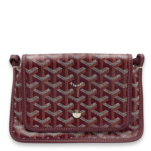 Plummet Pocket Wallet Red Crossbody Bag in Canvas, Silver hardware