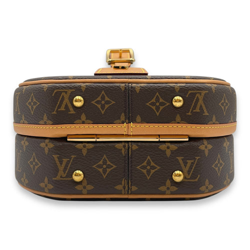 Petite Boite Chapeau Brown Monogram Crossbody Bag in Canvas, Gold hardware